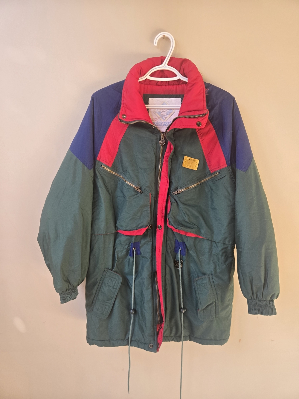 Vintage 90s Polar Patrol Colour Block Puffer Ski Jacket Small Made in Korea